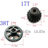 Steel Metal Diff Main Gear 38T / Motor Pinion Gear for A949-24 WLtoys A949 A959 A969 A979 K929 1/18 RC Car Spare Parts
