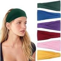 Wide Elastic Headbands for Women Non Slip Soft Hair Bands for Running Workout Gym Sports Sweat Absorbing Turbans