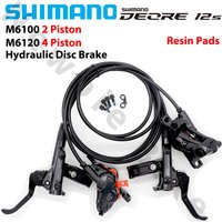 AliExpress Shimano SHIMANO Deore M6100 M6120 Hydraulic Brake for MTB Mountain Bike Resin Pads BL-M6100 BR-M6100 2 Piston or BR-M6120 4 Piston Parts