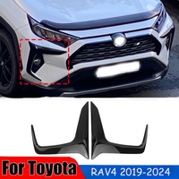 Front Fog Light Lamp Cover For Toyota RAV4 2019-2024 Side Bumper Splitter Frame Trim blade Air Intake Vent Lid 2PCS Body kits