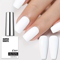 Super White Gel Nail Polish 15ml UV LED Soak Off High Pigment Full Coverage Long Lasting Salon Quality Manicure Varnish
