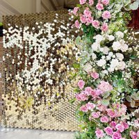 24Pcs Hexagon Shimmer Wall Backdrop, Sequin Shimmer Backdrop Panel, Photo Backdrops for Birthday, Anniversary, Wedding, Graduation