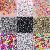 100PCS Round Acrylic Alphabet Beads 4x7mm Colorful Letter A-Z Beads for Jewelry Making and DIY Bracelets, Necklaces, Key Chains