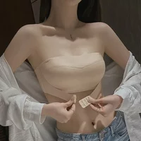 Strapless Women's Underwear Non-slip Gathered Small Chest Tube Top Beautiful Back Invisible Anti-light Wedding Women's Bra