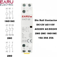 2P AC 220V 230V 16A 20A 25A 1NO1NC 2NO 2NC 50/60Hz Din Rail Mounted Household Modular AC Contactor for Smart Home House Hotel