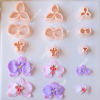 3pcs/set Orchid Flower Polymer Clay Cutters for Earrings & Jewelry Making, Floral Clay Molds for Handmade Pendant & Necklace