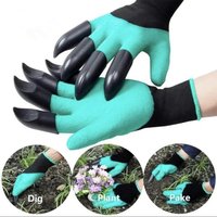 4/8 Hand Claw Digging gloves Rubber Gloves Gardening Planting Durable Waterproof Work Glove labor protection weeding protection