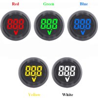DC 12V 24V 36V 48V 60V 72V LED Digital Voltmeter Two-wire Circular Panel Voltage Gauge Volt Monitor Detector Tester