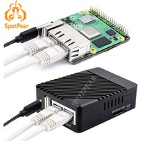 Raspberry Pi Compute Module 4 CM4 IO Board Dual Gigabit Ethernet Mini Router Board Metal case