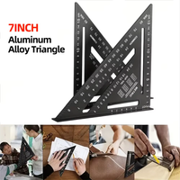 7Inch 90° Triangle Carpenter Square Ruler Wood Working Tool Triangle Ruler High Precision Speed Square Angle Metric Protractor