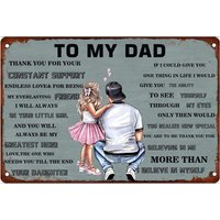 Y1,Funny Tin Sign for Dad from Daughter - Birthday Gift Print Wall Art Novelty Bar Retro Metal -aluminum