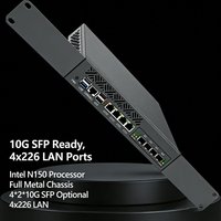 Super Deal Barebone 1U 9.5" Rack-Mounted Firewall Appliance Intel N150 CPU 4*/2*10G SFP 4xi226-V 2.5G Ideal for Small Businesses