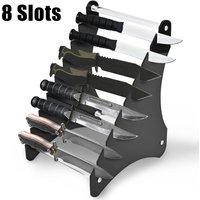8 Slots Acrylic Tactical Knife Display Stand Folding Knife Storage Rack Hunting Knife Holder for Fixed Blade Knife Collection