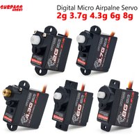 Surpass Hobby 2g 3.7g 4.3g 6g 8g Micro Servos Digital Mini Servo Metal / Plastic Gear for Rc Drone Airplane Fixed-wing Car Robot