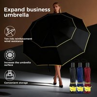 Double windproof folding umbrella, large-sized umbrella windproof, suitable for men and women's family travel business umbrella
