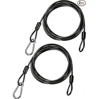 2 Pack Outdoor & Travel Security Cable with Loops 2m x 2.5mm Braided Safety Wire Flexible Steel Safety Cable for Gear and Gates