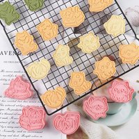 【xxx】 Cat Cookie Mold Set Cartoon Cat Claw Fish Bone Shape Cookie Stamp Fondant Cake Decoration Tools 3D Hand Pressure Plastic