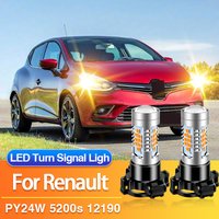 2×PY24W LED Front Turn Signal Light PY24WSV Lamps for Renault Clio IV 4 2012 2013-2020, Car Indicator Blub Canbus No Error 12V