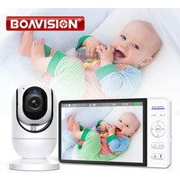 Video Baby Monitor 7'' 1080P HD Large Display 4X Zoom TF Card Slot Feeding Timer 2 Way Audio Security Camera Babysitter ABM780