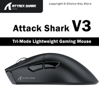 ATTACK SHARK V3 V3Pro Wireless Gaming Mouse PAW3311 25000 DPI Lightweight Tri-Mode Bluetooth USB-C 1000Hz RGB for Gaming Office