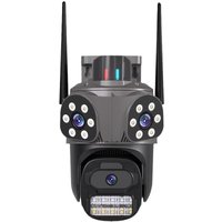 12MP 6K HD WiFi IP Camera Outdoor Three Lens Three Screen PTZ Camera Auto Tracking Home Security CCTV Surveillance 6MP ICSee Cam