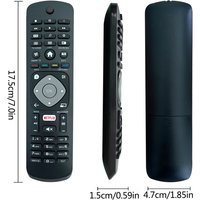 HX New Replacement Universal Remote Control with Netflix Buttons Controller Replacement for Philips Smart TV, TV LCD LED TVs