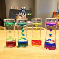 Acrylic Liquid Motion Timer Dual Color Oil Drip Sand Timer Sensory Fidget Desk Ornament Stress Relief Toy Gift for Students