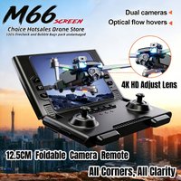Nowy dron M66 HD z składanym pilotem zdalnego sterowania, kamerą i ekranem, 5G FPV, quadcopter z bezszczotkowym silnikiem, RC quadcopter, rok 2026