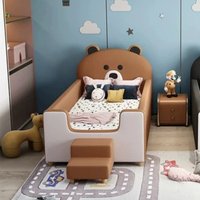 Baby Cot Bed Child with Desk Modern Childrens Furniture Kids Boys Crib with Mattress Included Set Space Design for Bedroom Frame