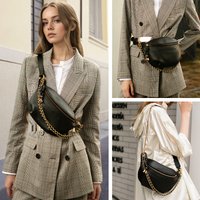 ITAMOOD Genuine Leather Waist Packs for Women Fashion Fanny Pack Belt Bag Luxury Designer Trendy Crossbody Bag