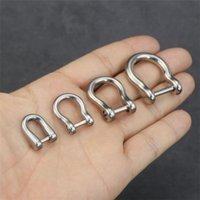 6/8/10/15mm Horseshoes Buckles Titanium Alloy 10 Styles Shackle Key Ring D Bow Staples Carabiner Outdoor Accessories