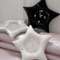 Ins Pentagram Shaped Clock Creative Soft Decoration Wall Background Ornament Shooting Props Baby Room Decor Hug Pillow