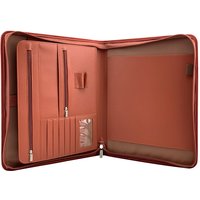 Leather Folder Zippered Closure Portfolio for Business IPad/Table and Card Interview Resume Binder