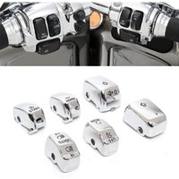 Chrome Switch Caps Left Right Handlebar Switches For Harley Vrsc V-Rod Xl/Sportster Xr1200 Softail Dyna Flhr Road King 1996-2017