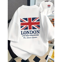 British Flag London United Kingdom Graphic T Shirt Men Women Summer Short Sleeve Casual Vintage UK Souvenir Streetwear Tops
