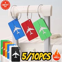 5/10 PCS Aluminum Luggage Tag, Personalized ID Travel Baggage Name Tag Anti Lost, Suitcase Address Label Holder for Aircraft Che