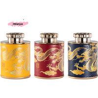 M-Portable Sealed Cans Dragon Print Mini Tea Canister Home Packaging Box Travel Tea Paper Storage Canisters Empty Can