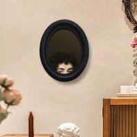 1 Vintage Victorian-Style Peeping Oval Wooden Photo Frame - Wall Art with Hook, Charming Home Decor, Suitable for Living Room, Bedroom, Events and Parties, Creative Gift, Bedroom Decor, Classic