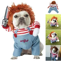 1 Set Deadly Doll Pet Costume for Halloween Small Dog Transformer Outfit Pet Role Play Costume for Party Dress Up Pet Clothes
