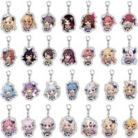 Anime Hololive Vtuber Figures Acrylic Keychain Inugami Korone Shirakami Fubuki Bag Charms Cartoon Pendant Fans Gift Keyring