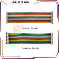 40Pin GPIO Extension Cable Kit 10cm 20cm Male to Female 2x20 Female to Female Rainbow Ribbon for Raspberry Pi 4/3B+/3B, Arduino
