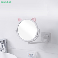 Wall Mounted Foldable Extending Arm Bathroom Mirror With Swivel Suction For Cosmetic Makeup No Drill Required