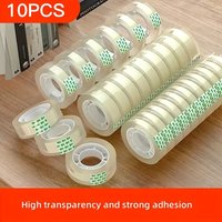 10Roll Transparent Tape,Suitable for Gift Packaging、Office Supplies、Handmade and for home use。High Quality Transparent Adhesive