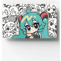 Anime Cartoon Miku Cute Card Stickers Sticker Decal 4pcs PVC Credit Card Skins Removable Self-adhesive Protective Film