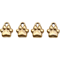 5pcs Cast Stainless Steel Pretty Puppy Footprint Girl Charms Pendant DIY Jewelry Accessory Necklace Earrings PVD Plate
