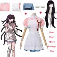 Danganronpa Mikan Tsumiki Cosplay Outfit With Wig Anime Halloween Despair Ultimate Nurse Uniform Maid Costume Full Set For Women