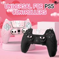 Cute Protective Silicone For PS5 Controller Skin Anti-Slip Cover For PS5 DualSense with 2pcs Joysticks Thumb Caps Halloween Gift
