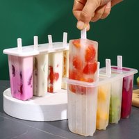 4-Cavity Ice Bar Maker Reusable Mold Tools for Ice Pop Chocolate Fruit Gelatin Dessert Cake Cookie Camping Party Supplies