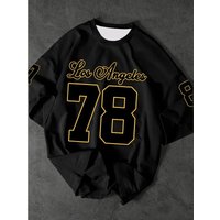 New Men's 2025 Summer T-shirt, Men's no. 78 Los Angeles printed sweatshirt, retro and casual