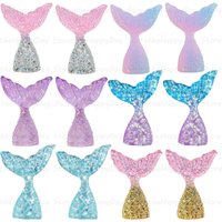 12pcs Mermaid Tail Cake Toppers Acrylic Mermaid Tail Cupcake Topper for Mermaid Birthday Party Decoration Baby Shower Supplies
